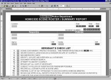 Template based reports homicide report