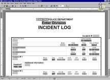 Template based reports incident log